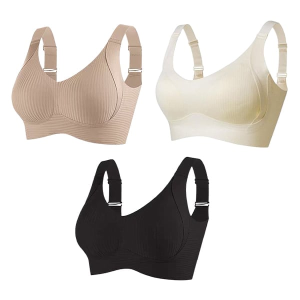 🔥Women's Ribbed Push Up Adjustable Wireless Bra