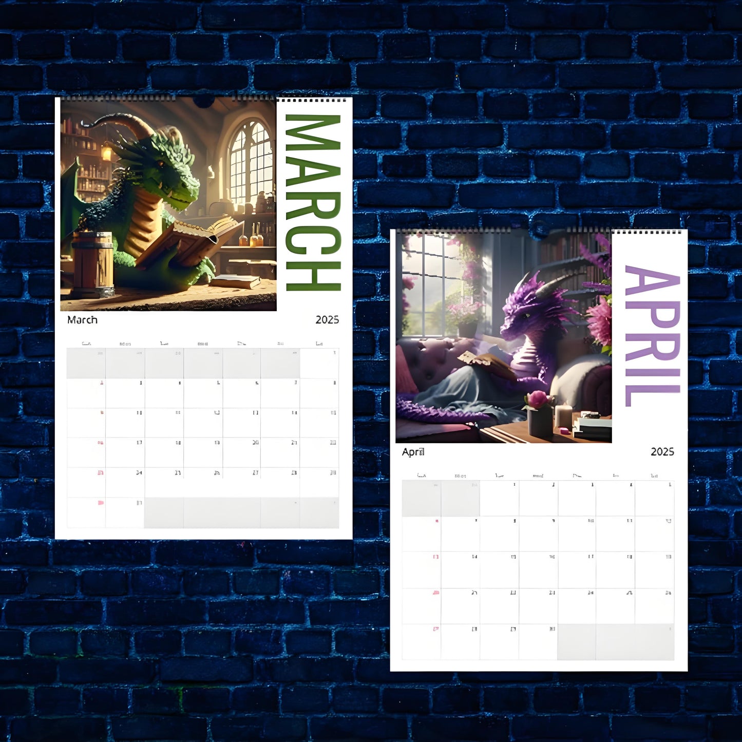 Book Dragon Calendar 2025