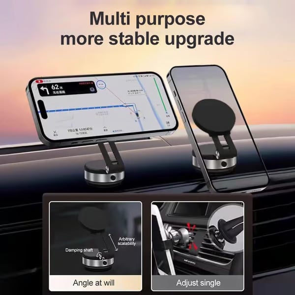 Magnetic Phone Holder,Dual-Sided Electronic Vacuum and Magnetic Adsorption,Adjustable and Foldable Multifunctional Cellphone Stand Accessory