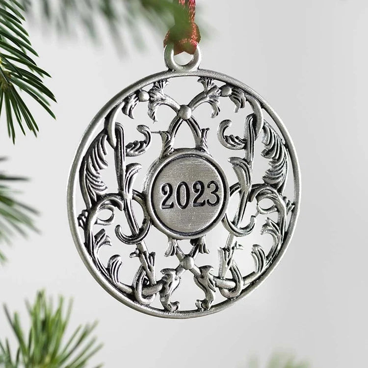 šSolid Pewter Christmas Tree Ornamentš„