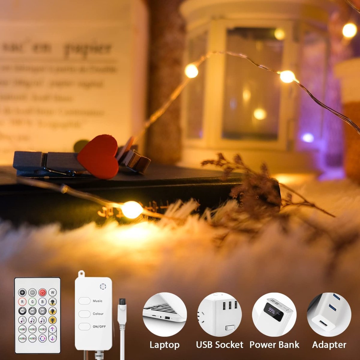 đ
Lightweight Voice-Activated Fairy Tale String Lights đ