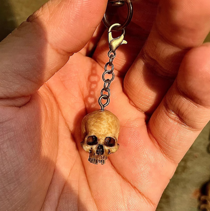 Hand-Painted Skull Keychain for Punk Style