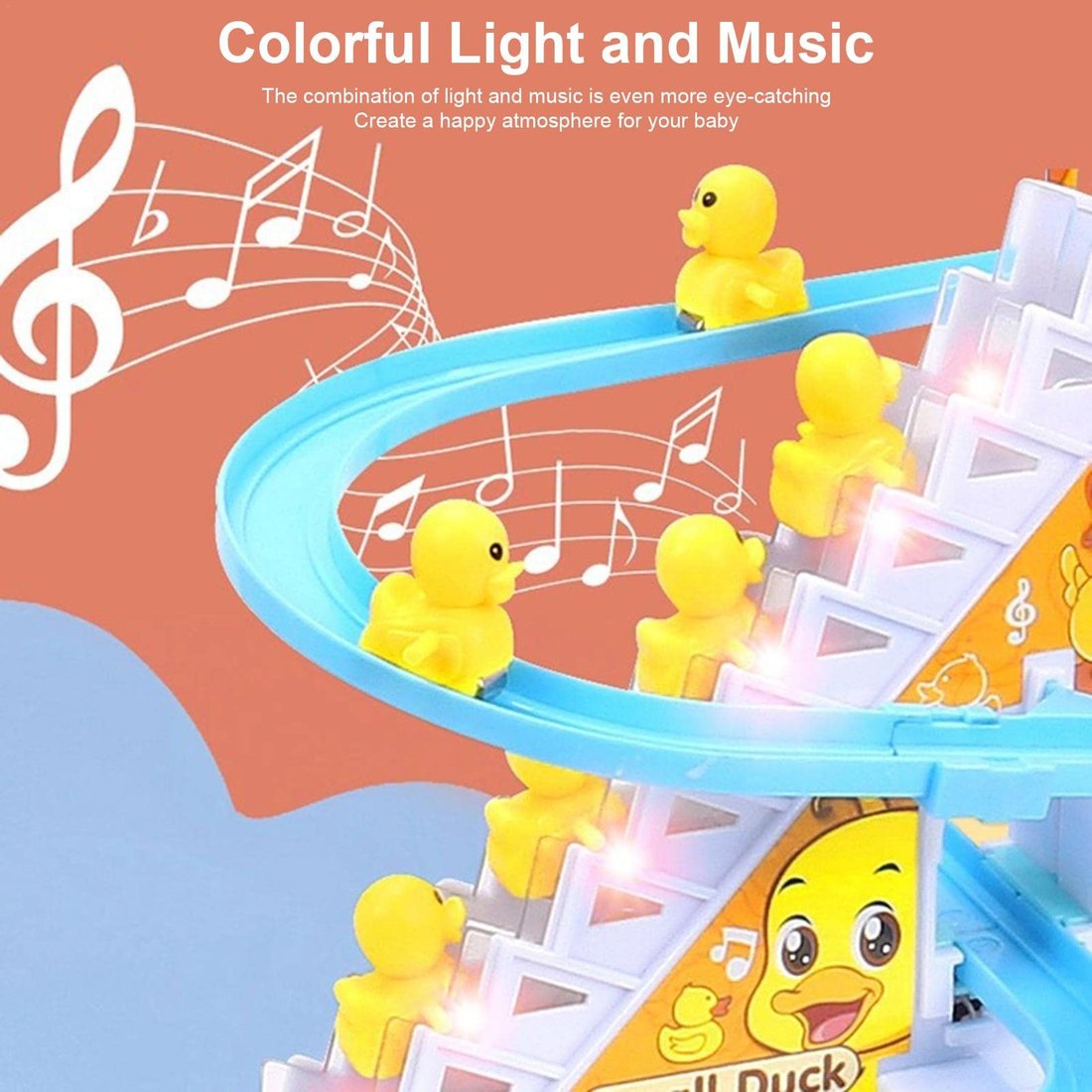 🦆Electric Duck Slide Track With Lights And Music🦆
