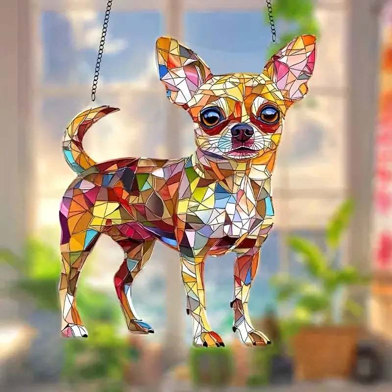 🌞🐕🦺Cute Chihuahua Suncatcher