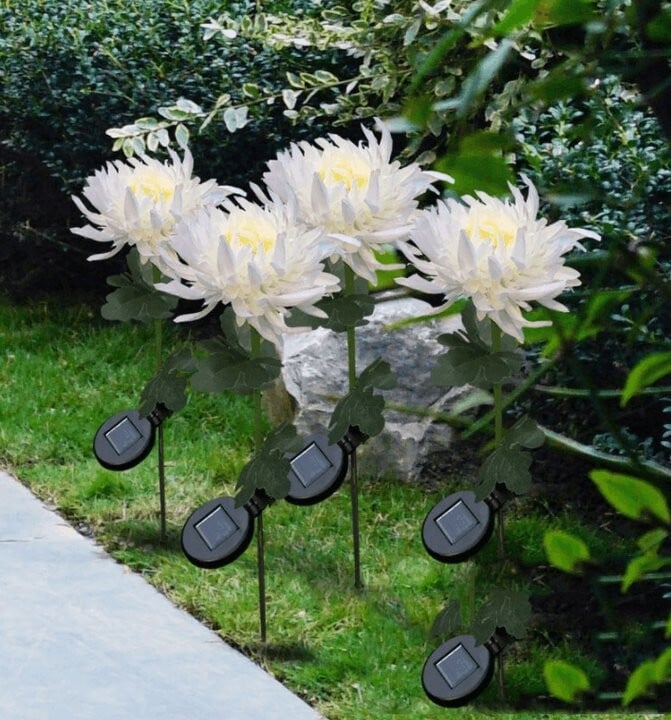 29.5" Chrysanthemum Solar Garden Stake LED