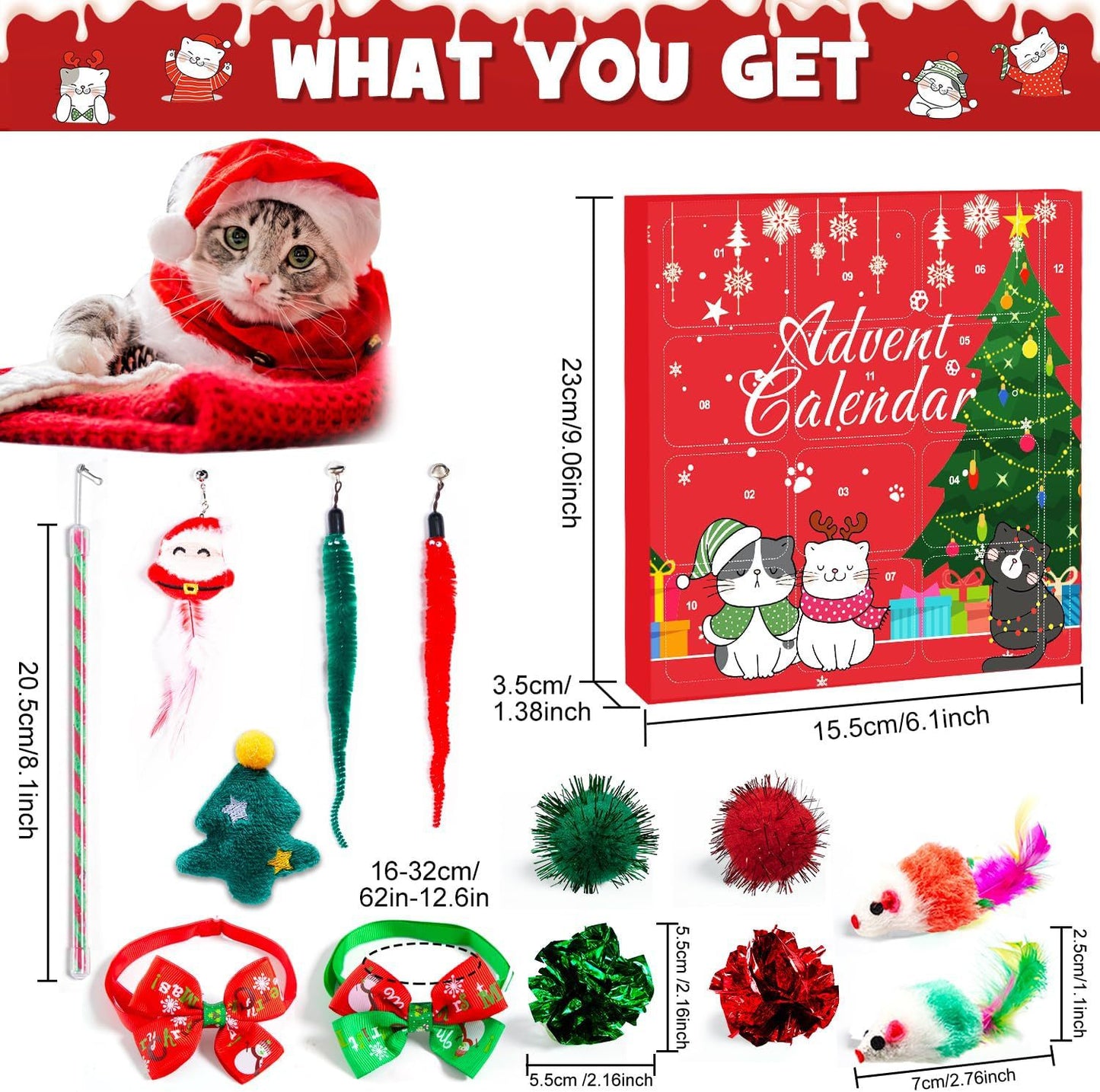 š„Last 48 hours 57% OFF - š±2024 Christmas Countdown Pet Toys Advent Calendar