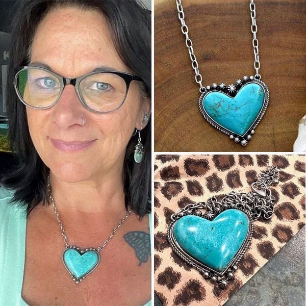 šHeart-Shaped Turquoise Necklace Gift