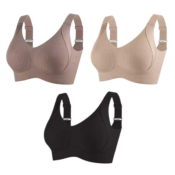 🔥Women's Ribbed Push Up Adjustable Wireless Bra