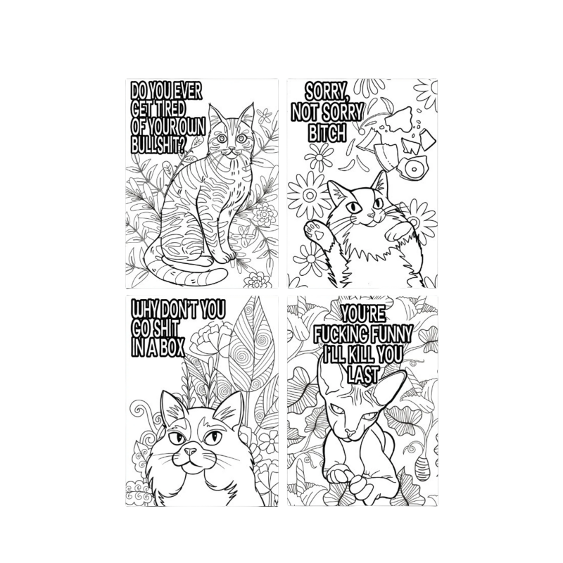 🐱Funny Kitty Memes Coloring Book For Adult Relaxation