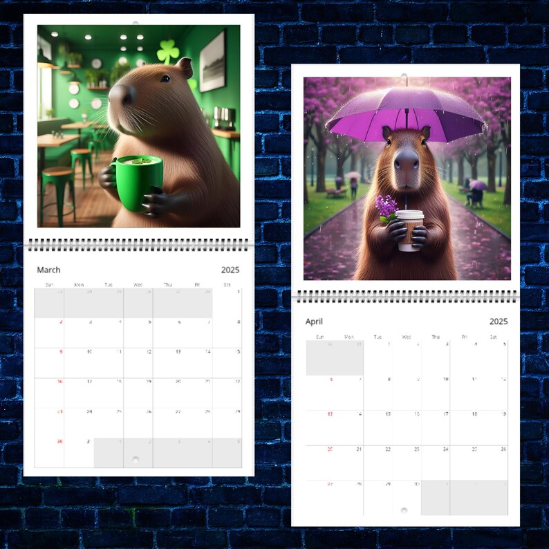 Coffee Capybaras 2025 Calendar ☕🐾