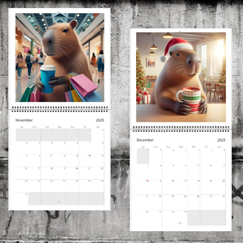 Coffee Capybaras 2025 Calendar ☕🐾