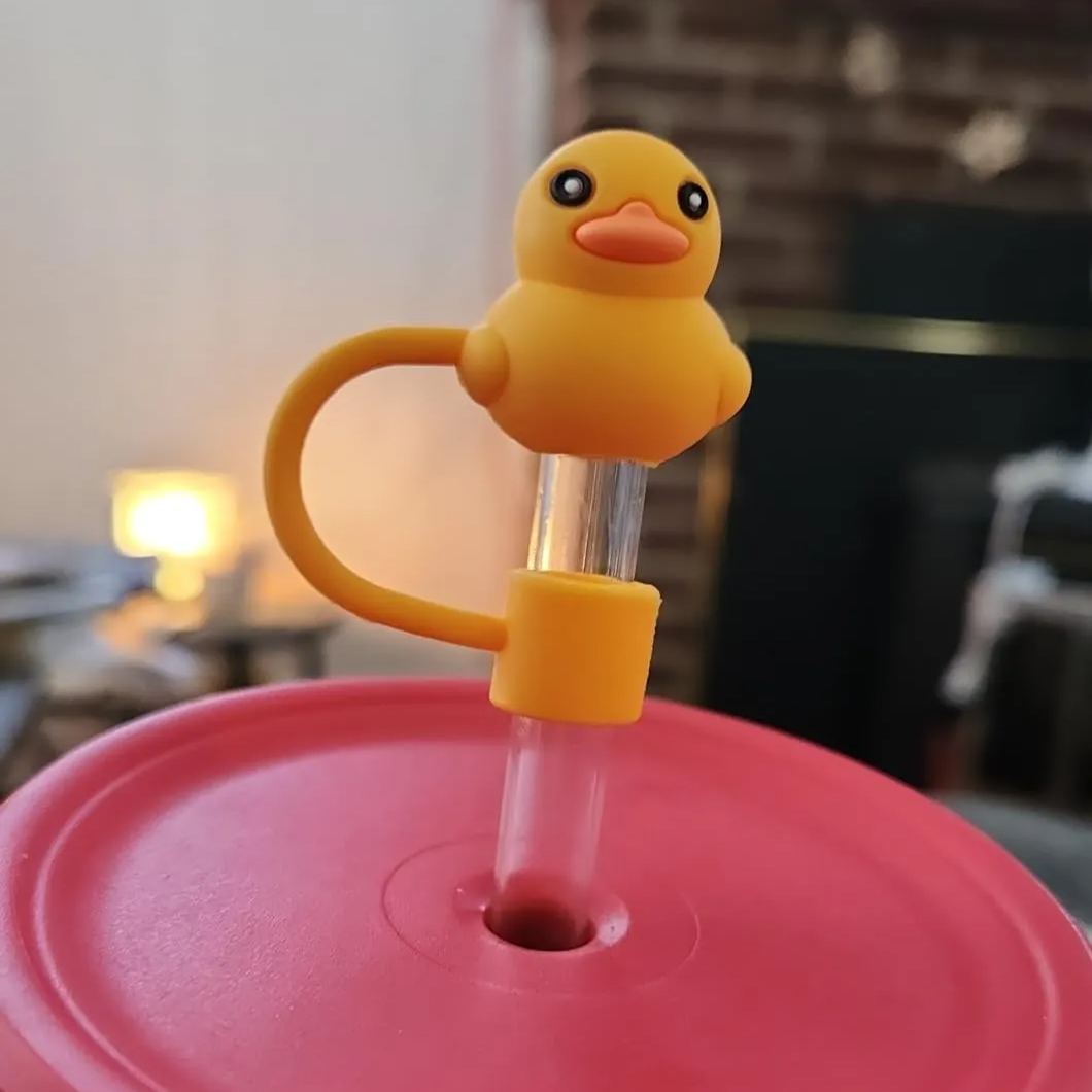 🥤🦆Silicone Animal Straw Covers Cap