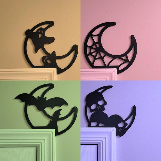 Metal Halloween Moon Door Corner Topper Decoration