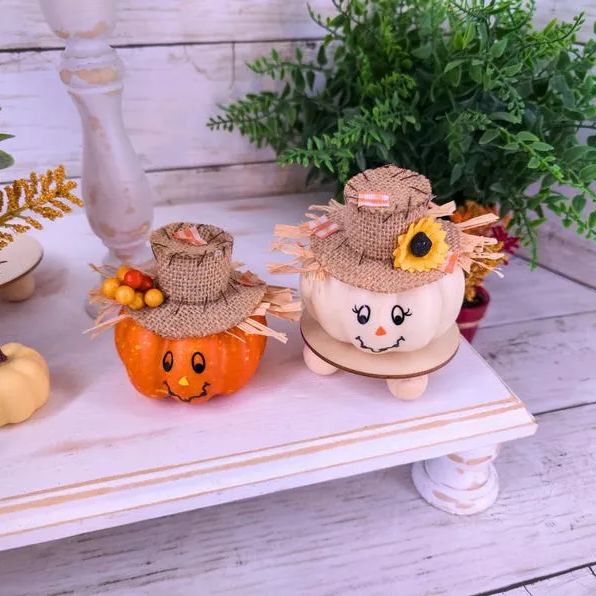 Mini Pumpkin Scarecrows