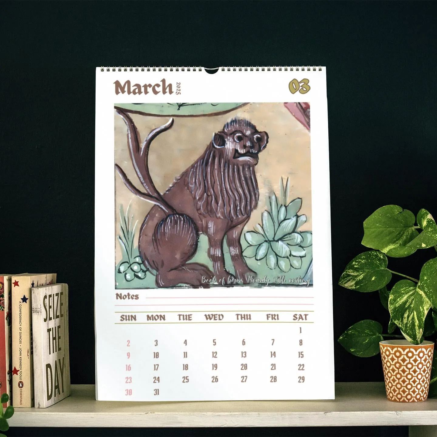 🦁Funny Medieval Lion Paintings Calendar 2025📅