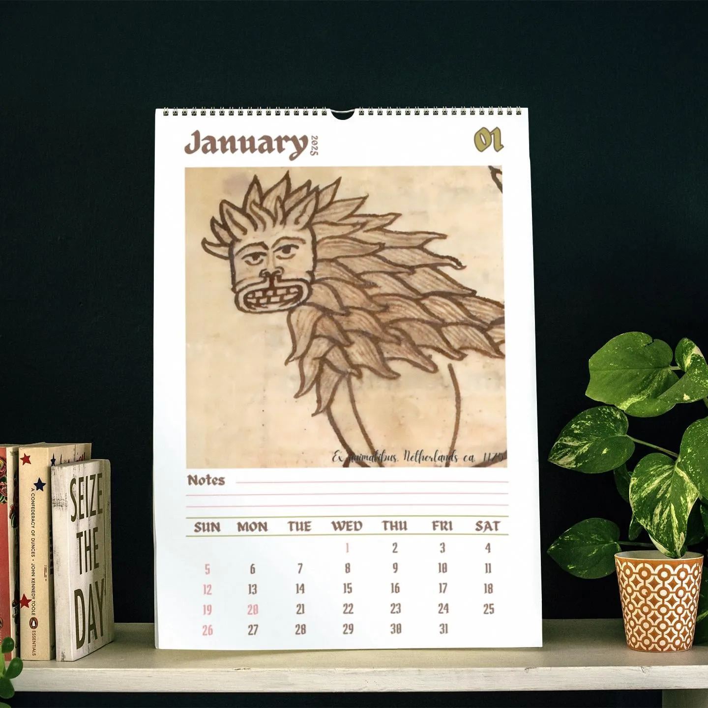 🦁Funny Medieval Lion Paintings Calendar 2025📅