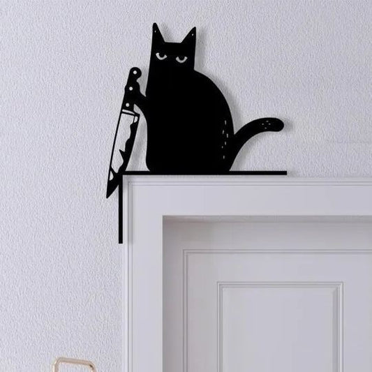 🌲2024 Christmas Hot Sale 🔥Bully Cat Door Frame Decoration