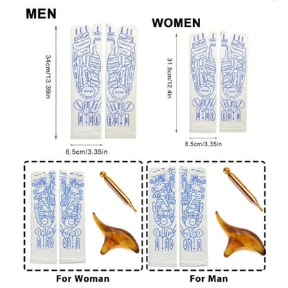 Reflexology Chart Socks with Trigger Point Massage Tool