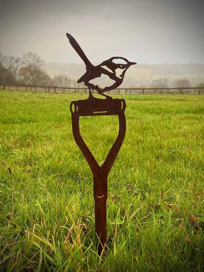 Fork Shovel Spade Animal Art Metal Garden Stake