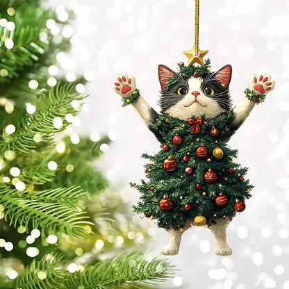 🔥Last Day Promotion 49% OFF🎁Funny Black and White Cats Christmas Ornament (Limited Handmade 200pcs)