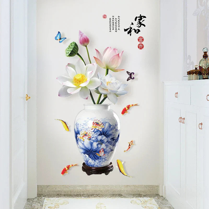 🎉3D Large Vase Wall Sticker