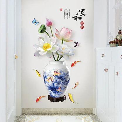 🎉3D Large Vase Wall Sticker