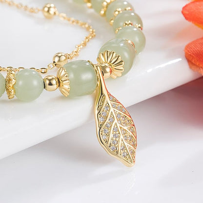 🔥💞Wotian Jade Lucky Gold Leaf Bangle