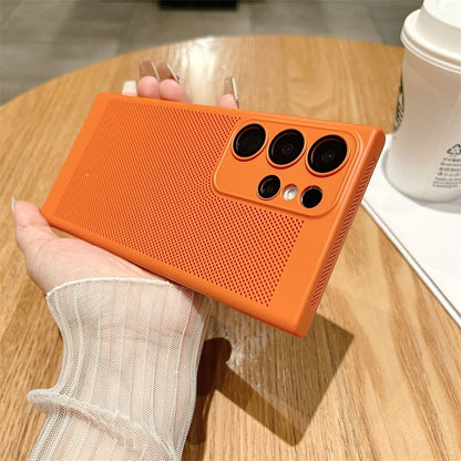 Honeycomb Heat Dissipation Porcelain Crystal Lens Case Cover for samsung S21-23
