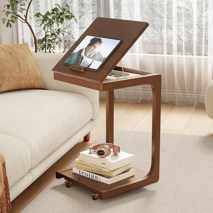 C Shaped End Table for Couch