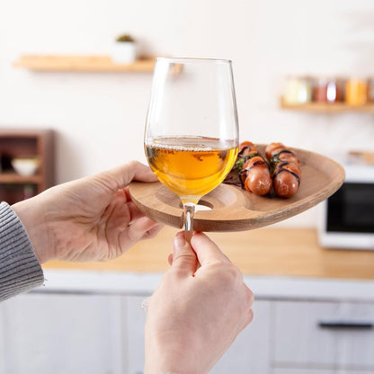 Wine Appetizer Plates, Cocktail Plate with Glass Holder,