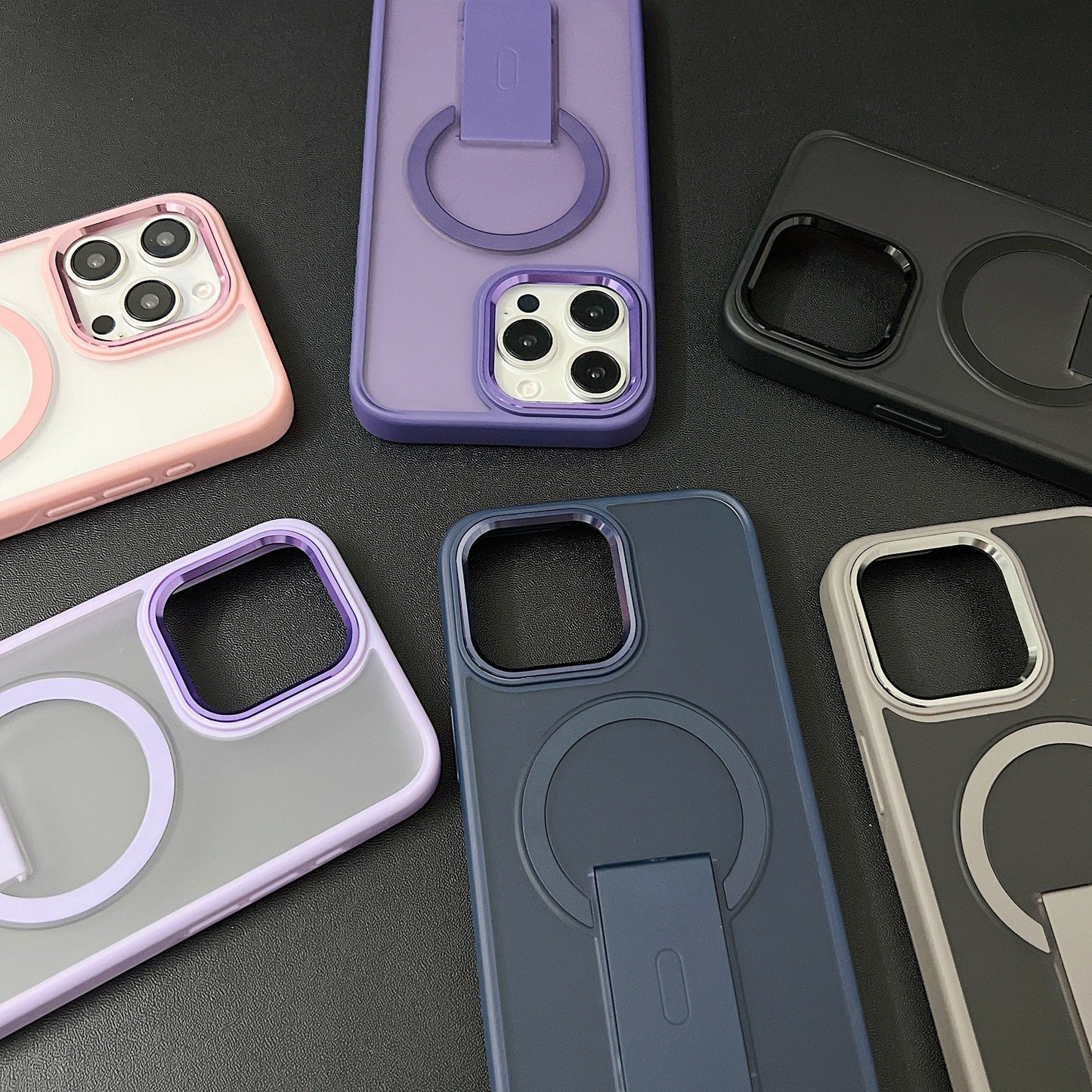 Minimalist Magnetic Case with Built-in Kickstand and Anti-Fingerprint Design