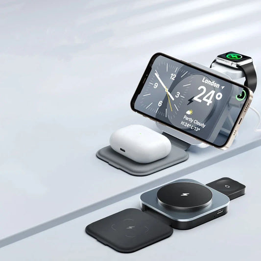 3-in-1 Wireless Charger for Phone, Watch, and Earbuds – MagSafe Ready