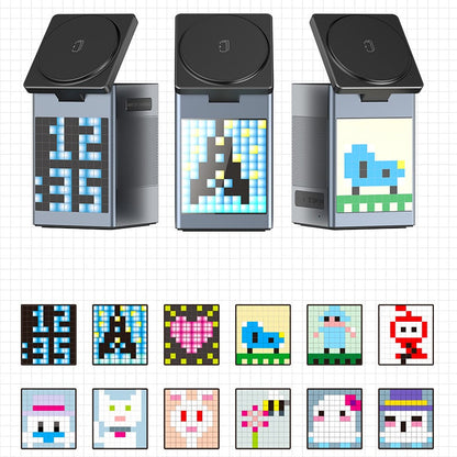 Versatile 6-in-1 Wireless Charger – Clock, Speaker & More!