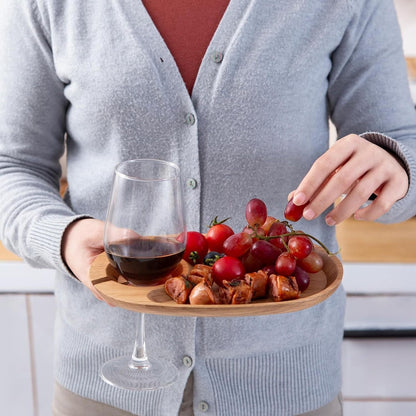 Wine Appetizer Plates, Cocktail Plate with Glass Holder,