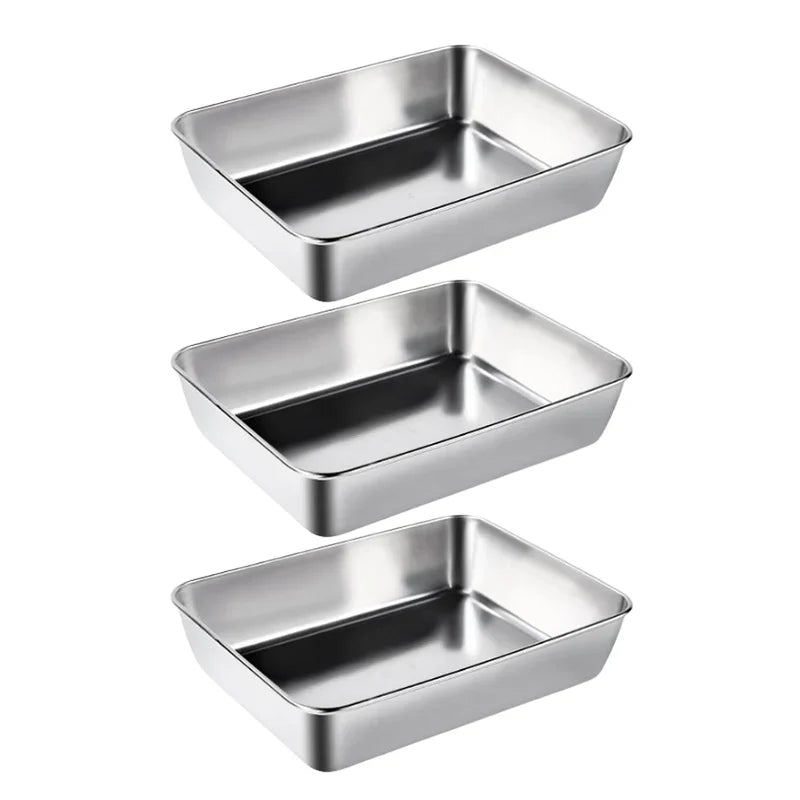 Stainless Steel Square Plate (With Lid)