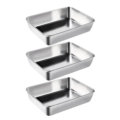 Stainless Steel Square Plate (With Lid)