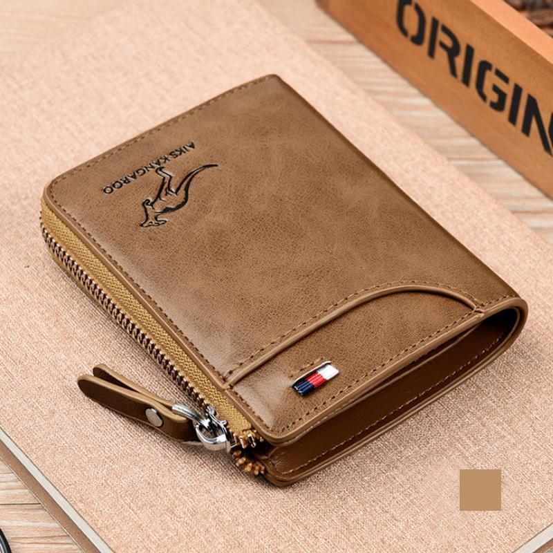 Men Wallet Zipper Genuine Leather Purse