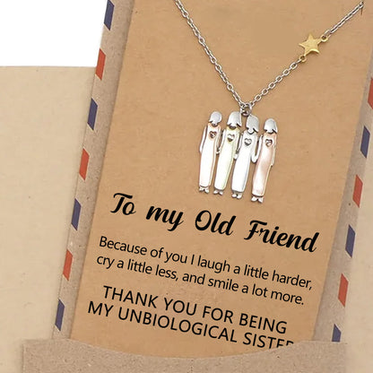 FOR FRIEND - THANK YOU FOR BEING MY UNBIOLOGICAL SISTER SISTER STAR PENDANT NECKLACE