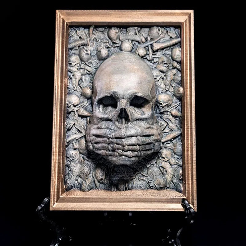 ☠Three Wise Skulls Picture Frame Decor