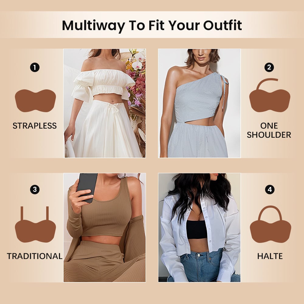 💕🔥Full Support Non-Slip Convertible Bandeau Bra