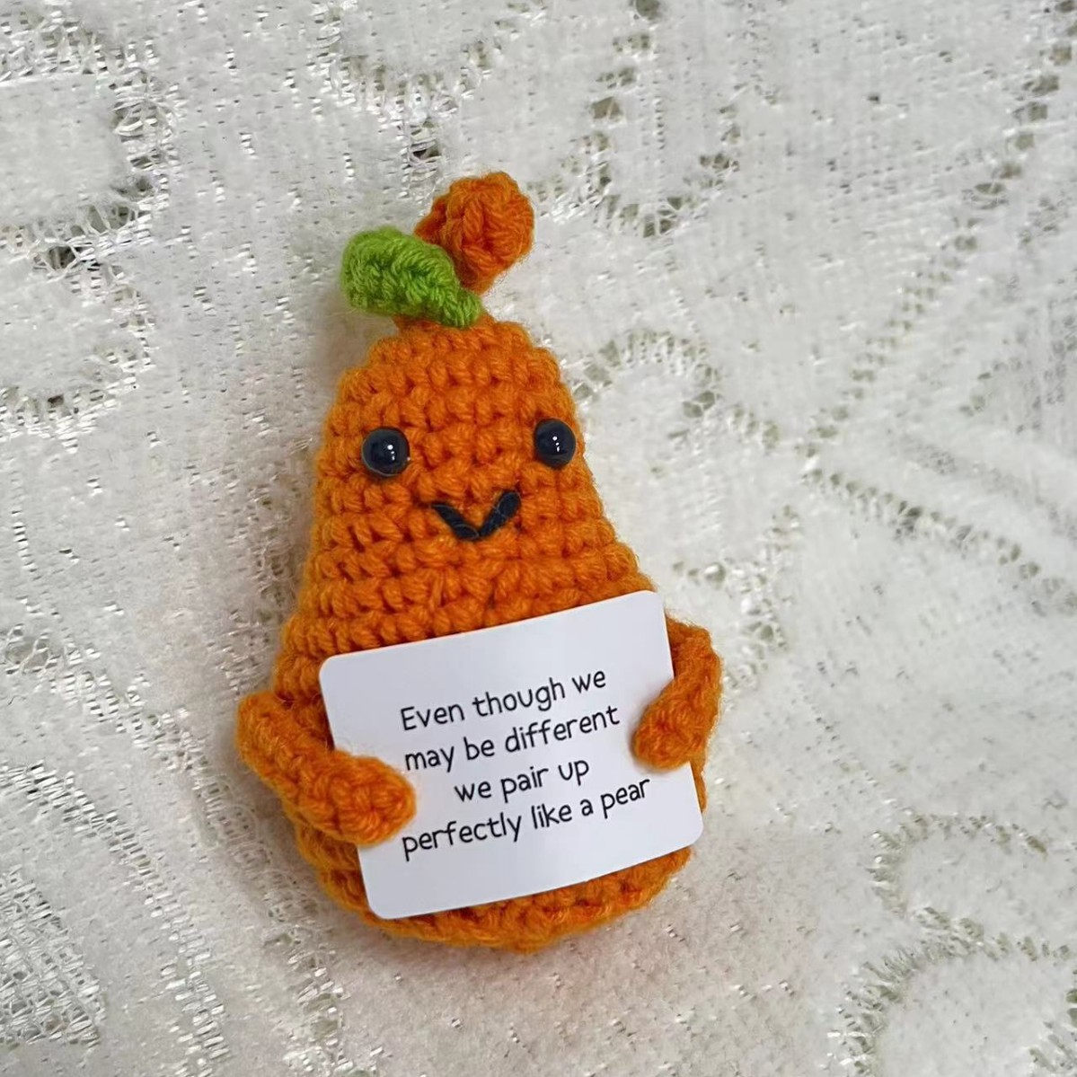 New Positive Energy Potato Hug Pocket Mini Handmade Plush Wool Knitting Doll with Card Funny Christams Gift Home Room Decoration