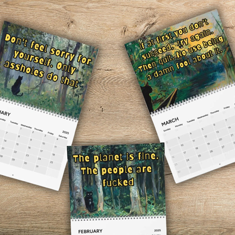 😹2025 Bad Bitch Cat Quotes Calendar