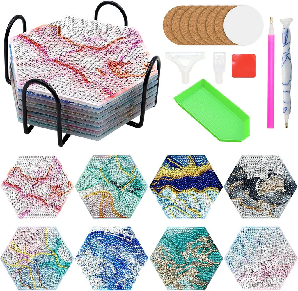 ☕DIY Special Shaped Diamond Painting Coaster👍