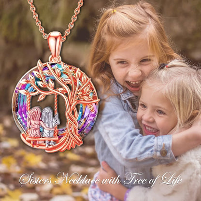 🎁925 Sterling Silver Tree of Life Sisters Necklace