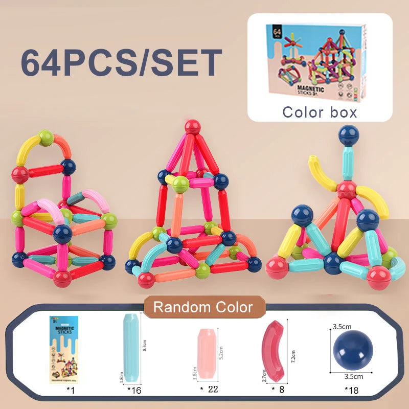 Last Day Special Sale 75% OFF -🔥-Magnetic Balls and Rods Set Educational Magnet Building Blocks