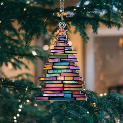 🔥LAST DAY 50% OFF - 🎄📚✨Christmas Book Tree Suncatcher Ornament