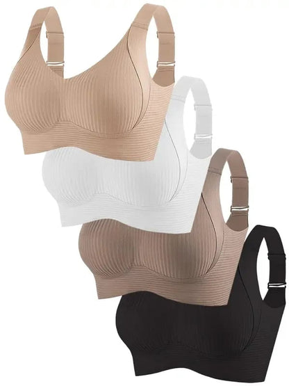 🔥Women's Ribbed Push Up Adjustable Wireless Bra