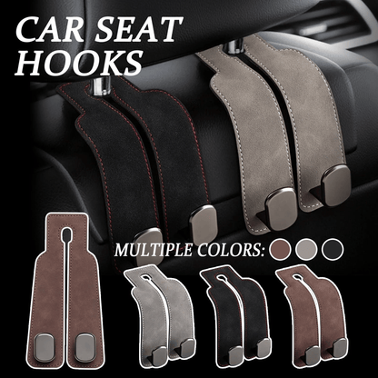 TwinHook Leather Car Headrest Hangers