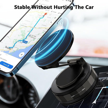 Magnetic Suction Mount – Foldable 360° Phone Holder with Vacuum Lock