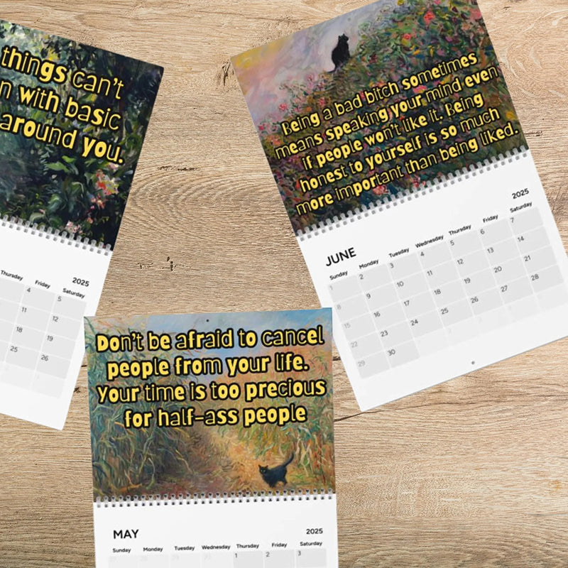 😹2025 Bad Bitch Cat Quotes Calendar